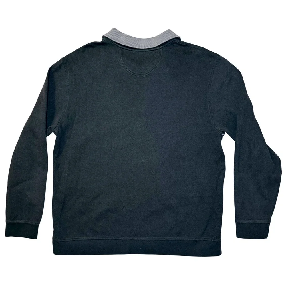 Vintage Y2K Men's XL Quarter Zip Pullover Grunge Skate Horizontal Minimal Stripe